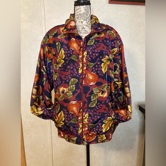 Vintage 80's EVR Crazy Sexy Cool Totally Rad Multi Color Windbreaker Jacket L - Picture 11 of 13